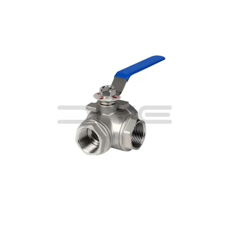 ສະແຕນເລດ 3-Way Ball Valves Threaded
